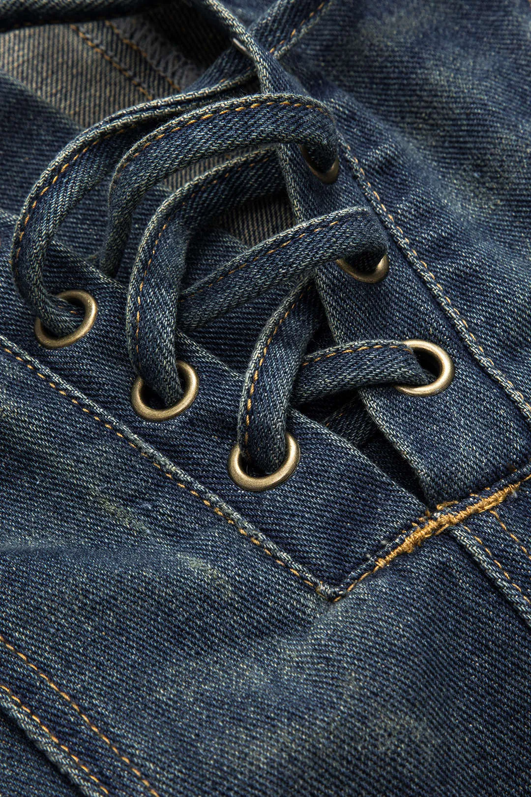 Denim Tie-Up Straight Leg Jeans sold by Micas product image thumbnail 3