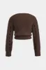 Plus Size Knit Button Cut Out Long-Sleeve Cardigan sold by Micas