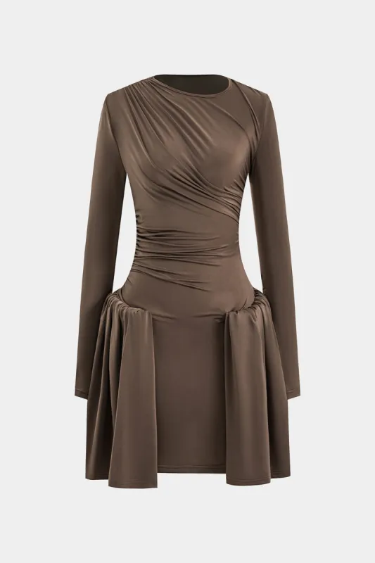 Ruched Long Sleeve Mini Dress sold by Micas