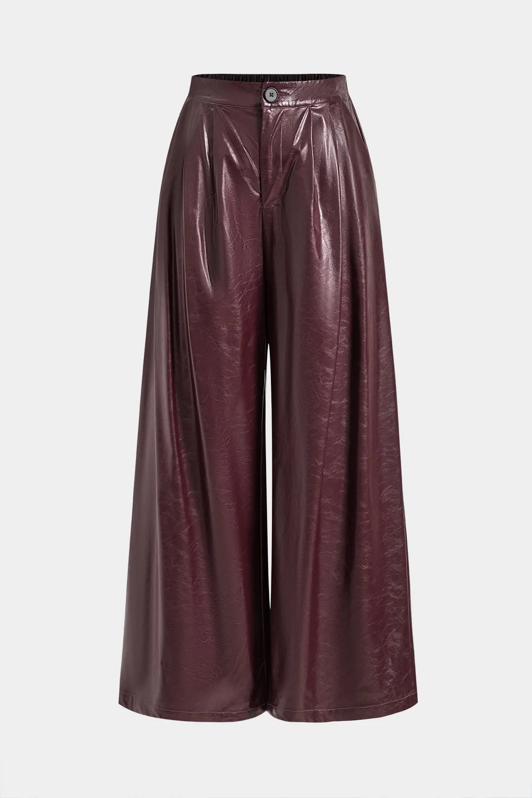 Faux Leather Button High Waist Pocket Trousers sold by Micas