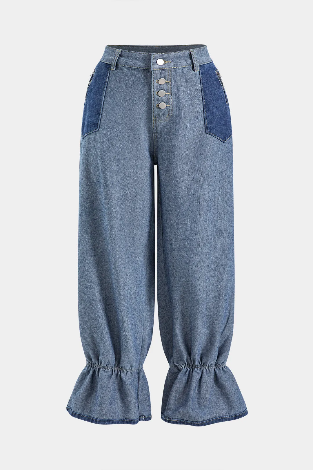 Plus Size Patchwork Denim Top And Jeans Set sold by Micas product image thumbnail 4