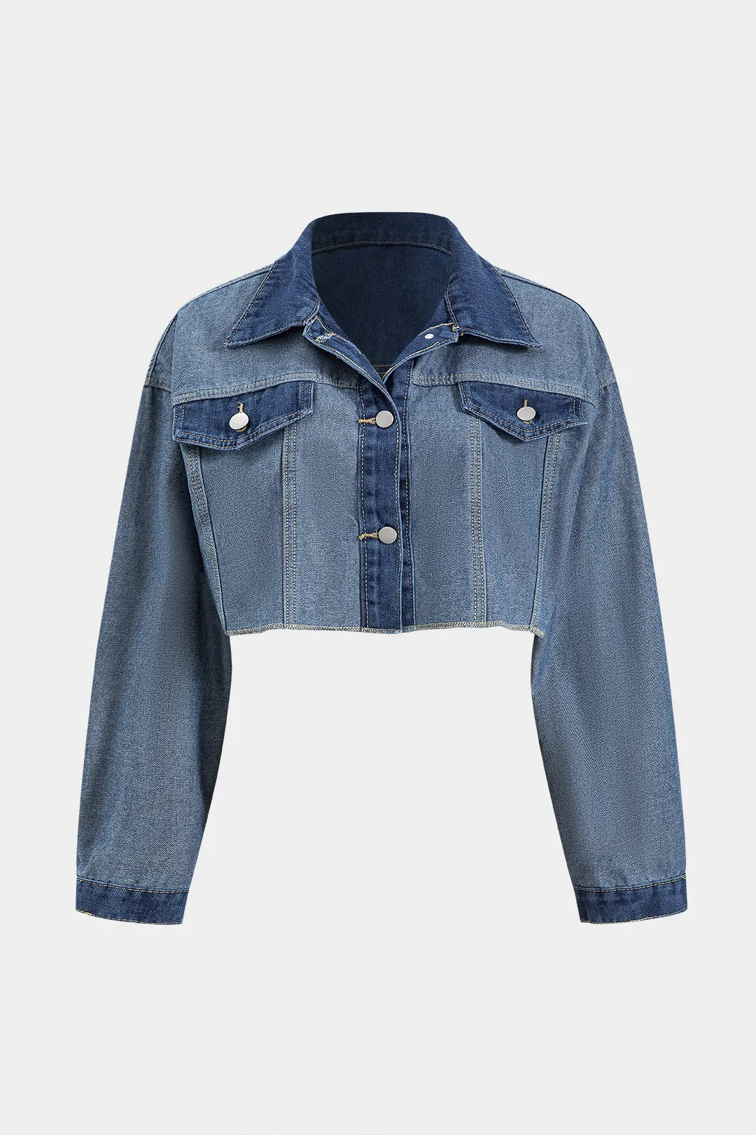 Plus Size Patchwork Denim Top And Jeans Set sold by Micas product image thumbnail 2