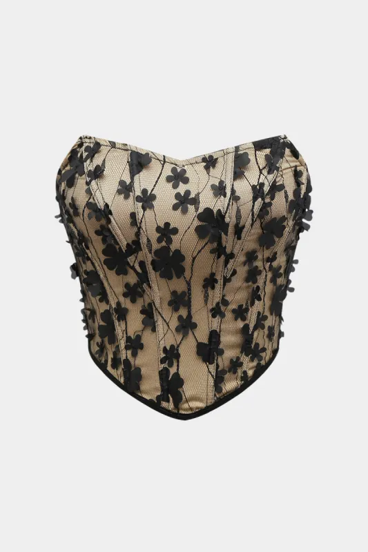 Applique Corset Tube Top sold by Micas