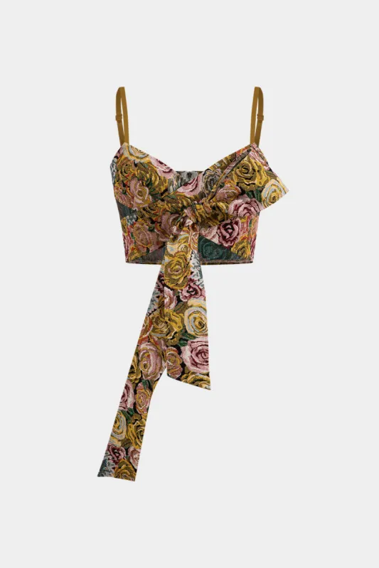 Jacquard Asymmetrical Tank Top sold by Micas