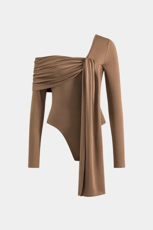 RUCHED TIE UP LANG SEME BODYSUIT sold by Micas
