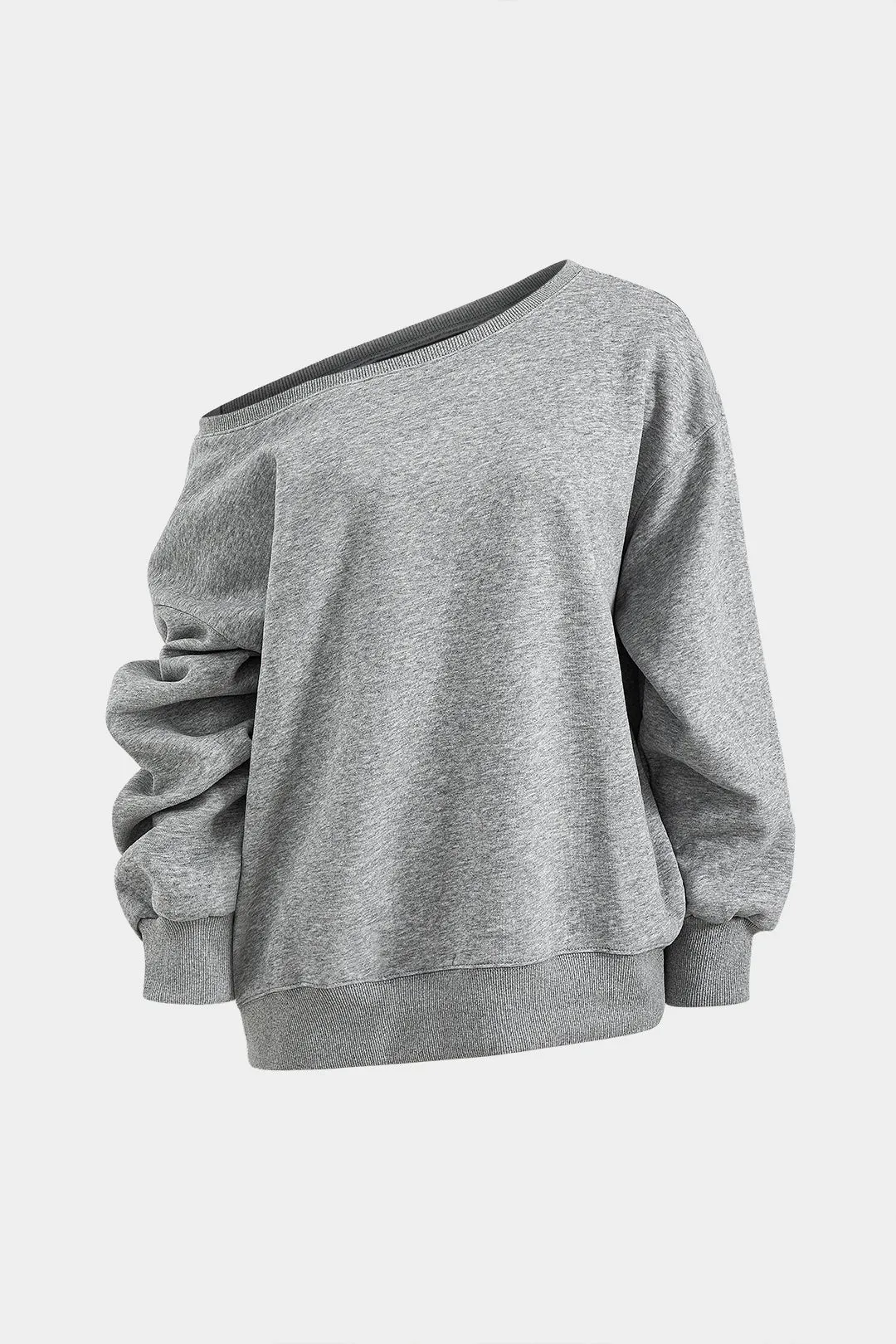 Asymmetrical Neck Sweatshirt sold by Micas