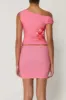 Floral Print Asymmetrical Top And Skirt Set sold by Micas