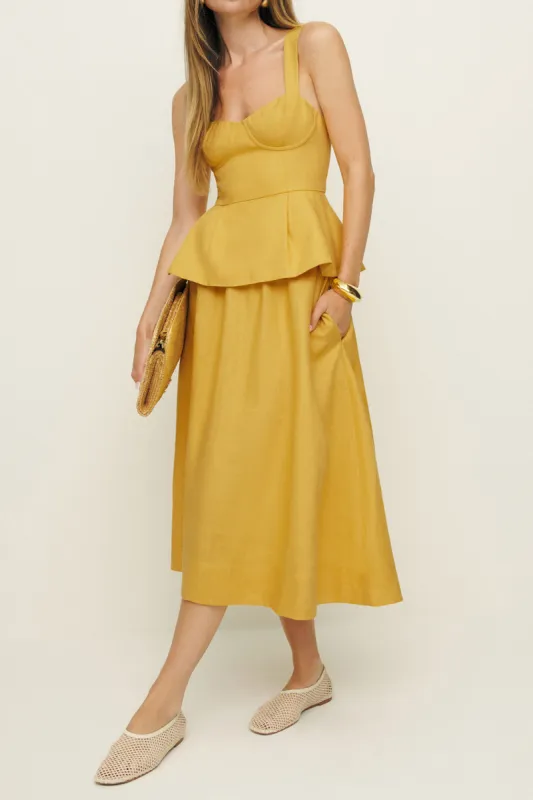 Linen Ruffle Hem Tank Top And Skirt Set sold by Micas