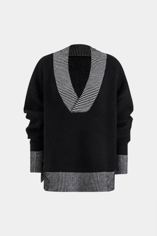 Knit V-Neck Long-Sleeve Top sold by Micas