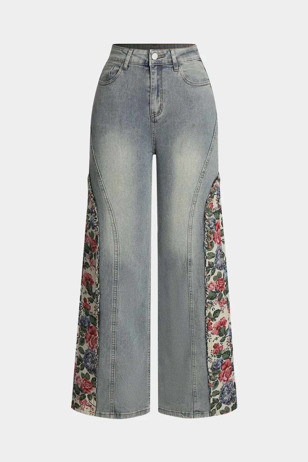 Denim patchwork blussede ben jeans sold by Micas