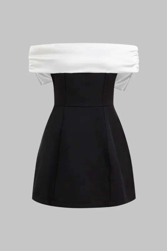 Satin Bow Patchwork Sleeveless Mini Dress sold by Micas