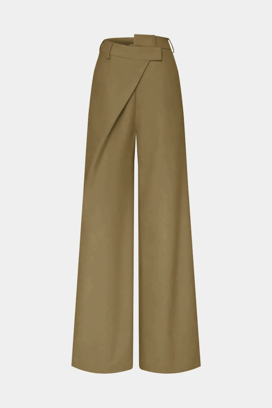 Asymmetrical Detail Wide Leg Trousers sold by Micas