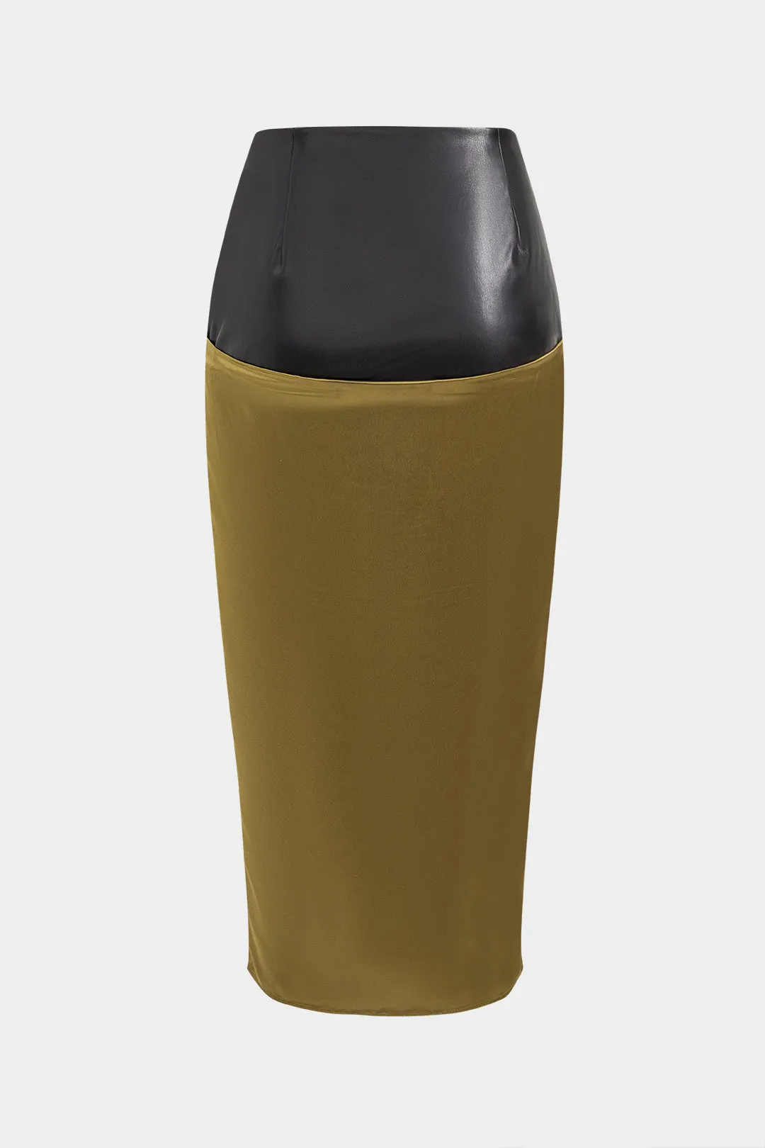 Satin faux læder patchwork nederdel sold by Micas product image thumbnail 2