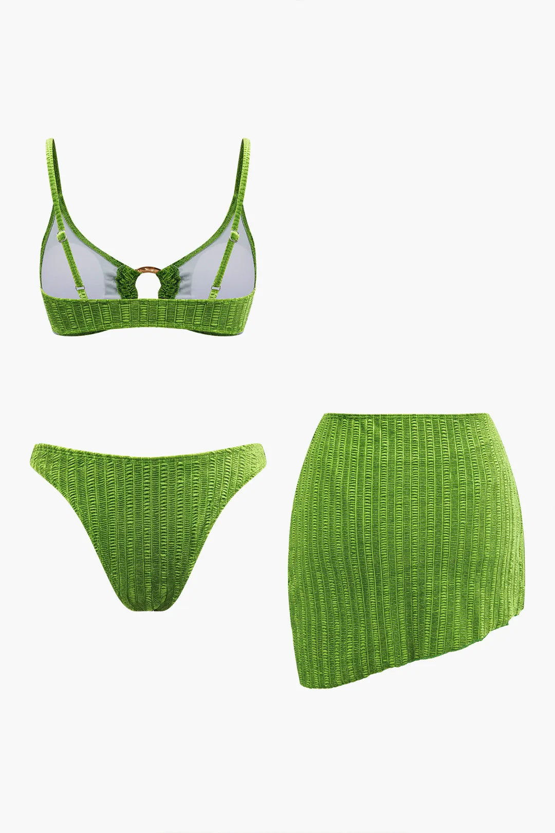 Fløjl tekstureret O-ring 3-delt bikini-sæt sold by Micas product image thumbnail 2