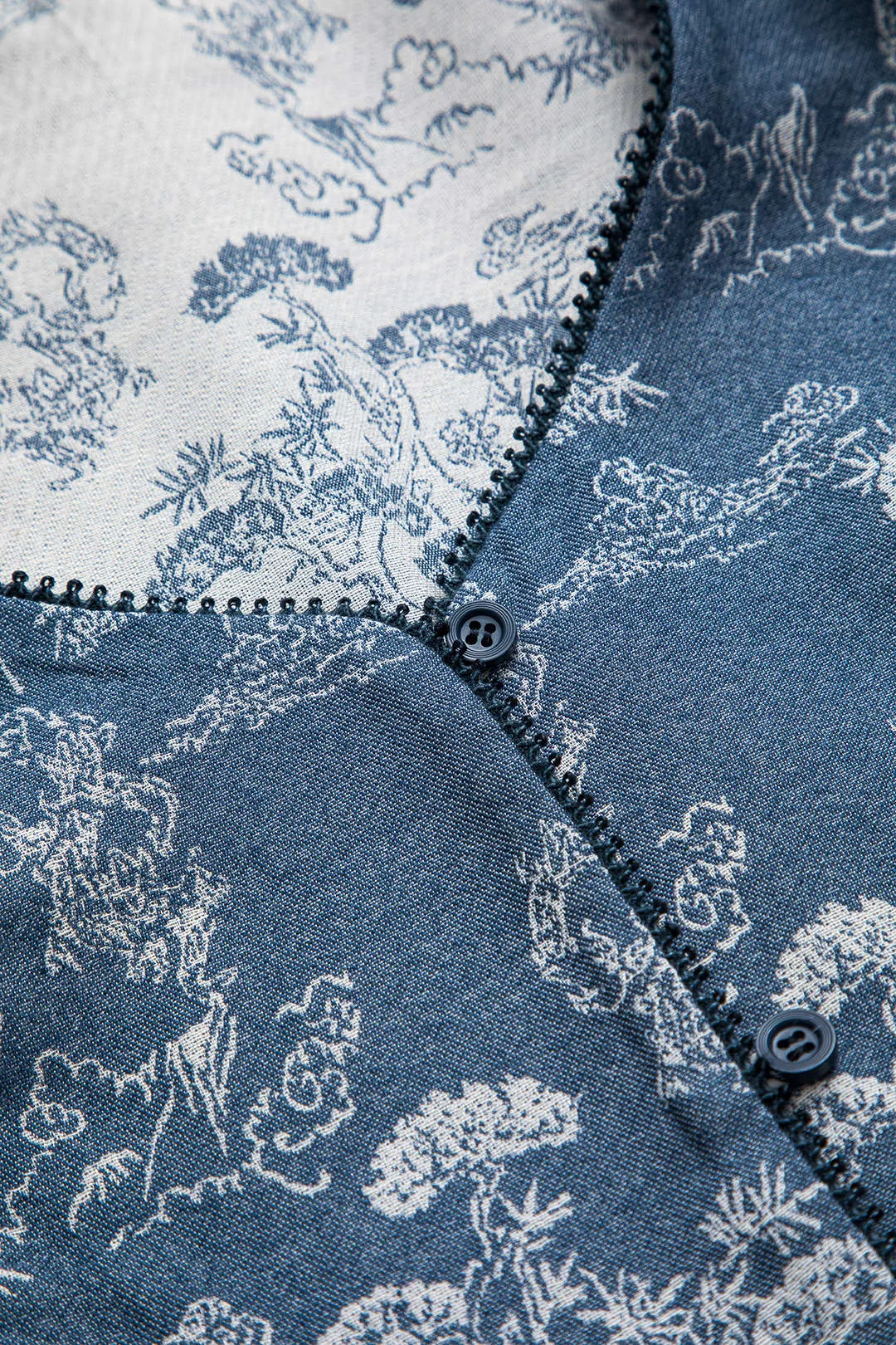 Branches Print Button V-Neck Long-Sleeve Top sold by Micas product image thumbnail 3