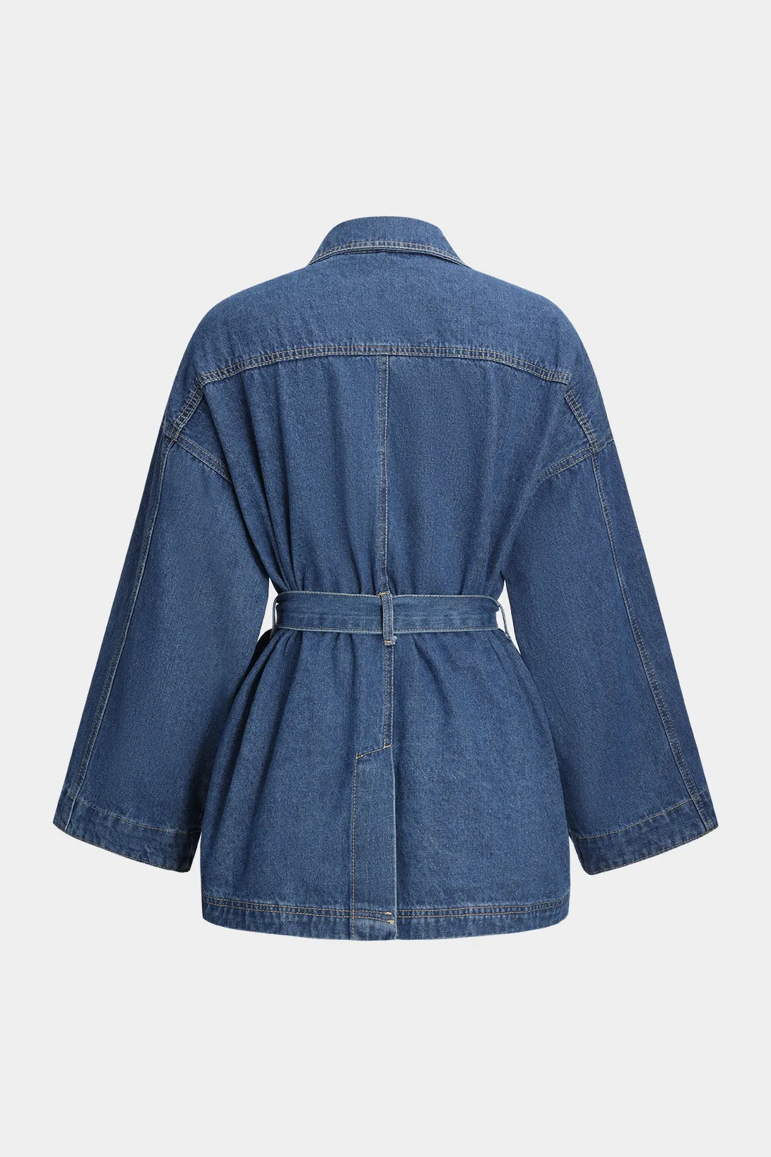 Denim knap lomme stroppet langærmet overtøj sold by Micas product image thumbnail 2