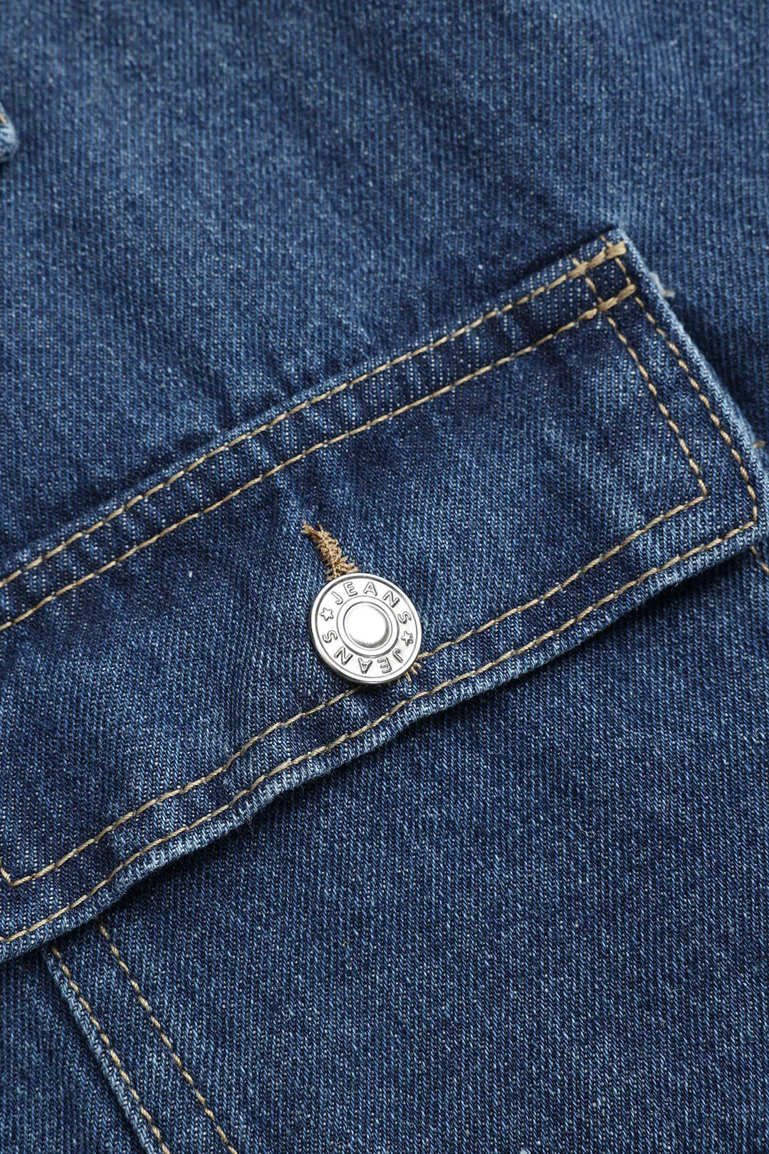 Denim knap lomme stroppet langærmet overtøj sold by Micas product image thumbnail 3