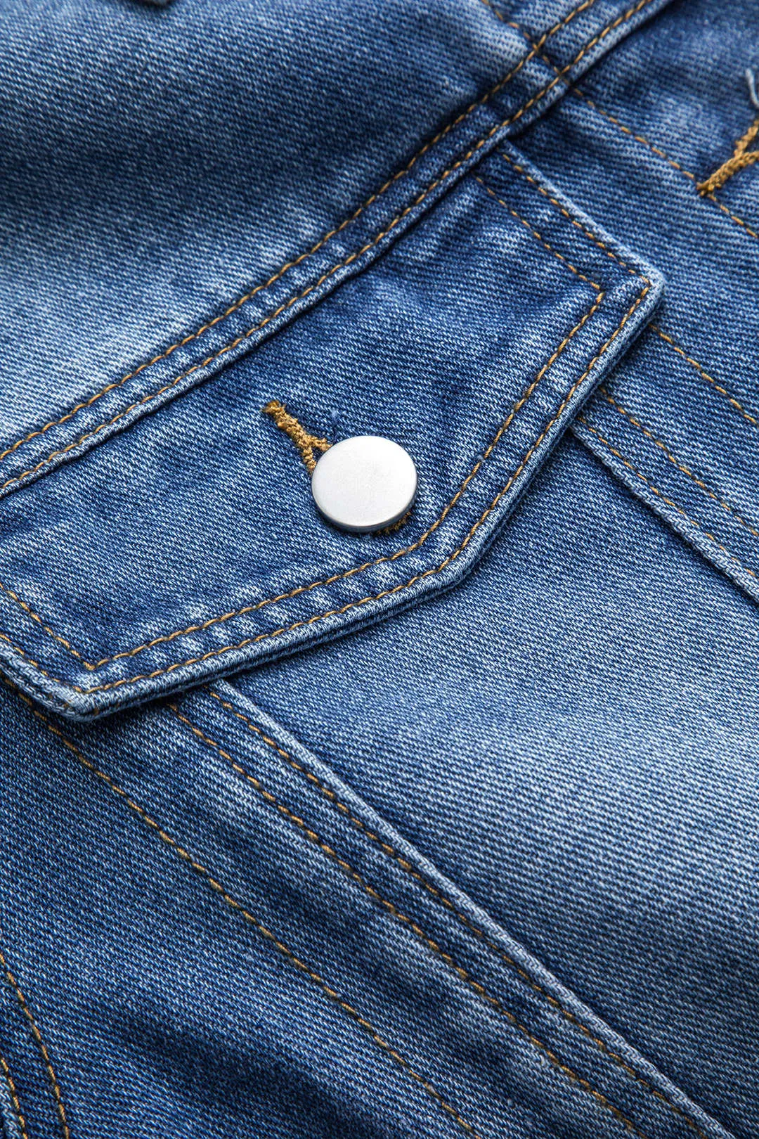 Denim Pocket Button Long Sleeve Outerwear sold by Micas product image thumbnail 3