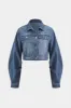 Denim Pocket Button Long Sleeve Outerwear sold by Micas