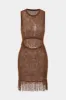 Knit Fringe Cut Out Sleeveless Dress sold by Micas