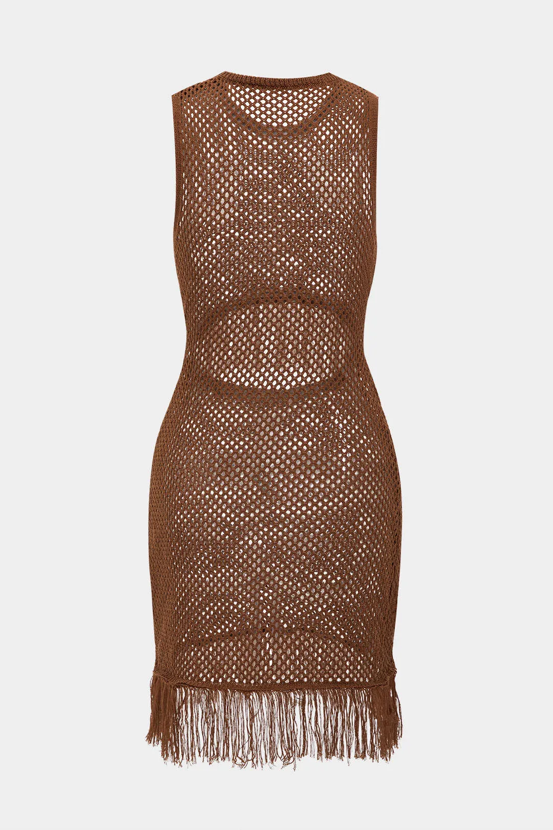 Knit Fringe Cut Out Sleeveless Dress sold by Micas product image thumbnail 2