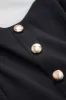 Plus Size Contrast Button Round Neck Sleeveless Mini Dress sold by Micas