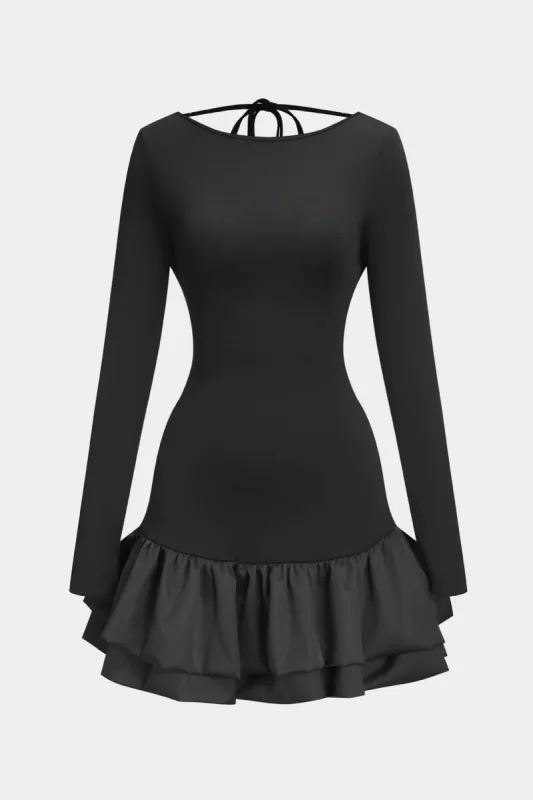 Binde rygfri langærmet mini kjole sold by Micas