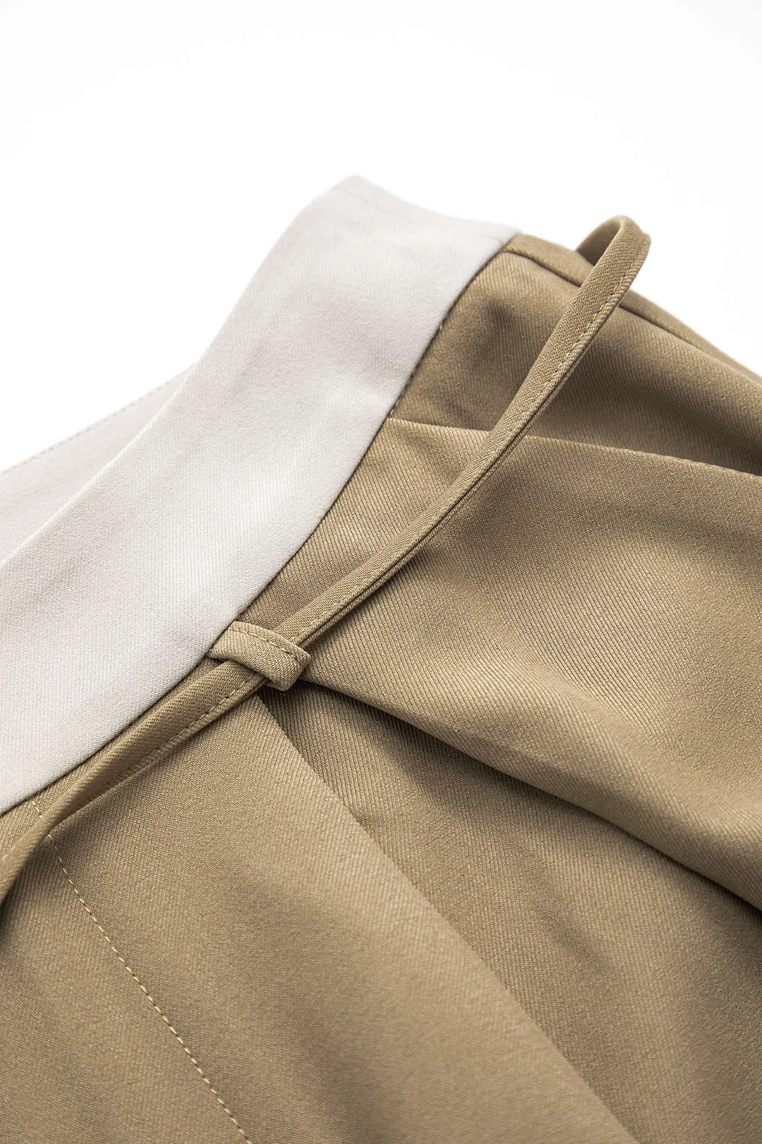 Patchwork Tie-Up Button Zipper Trousers sold by Micas product image thumbnail 4