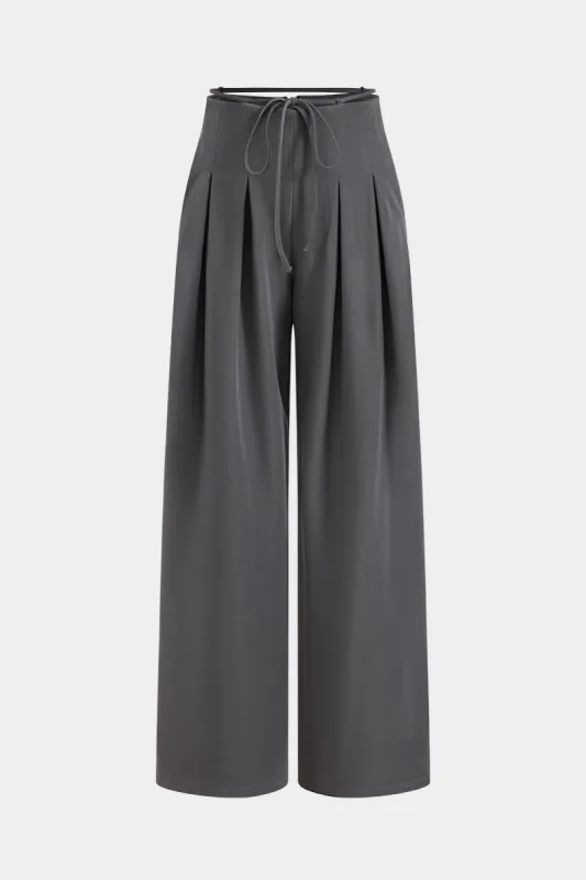 Tie Front Pleated Pocket Trousers sold by Micas