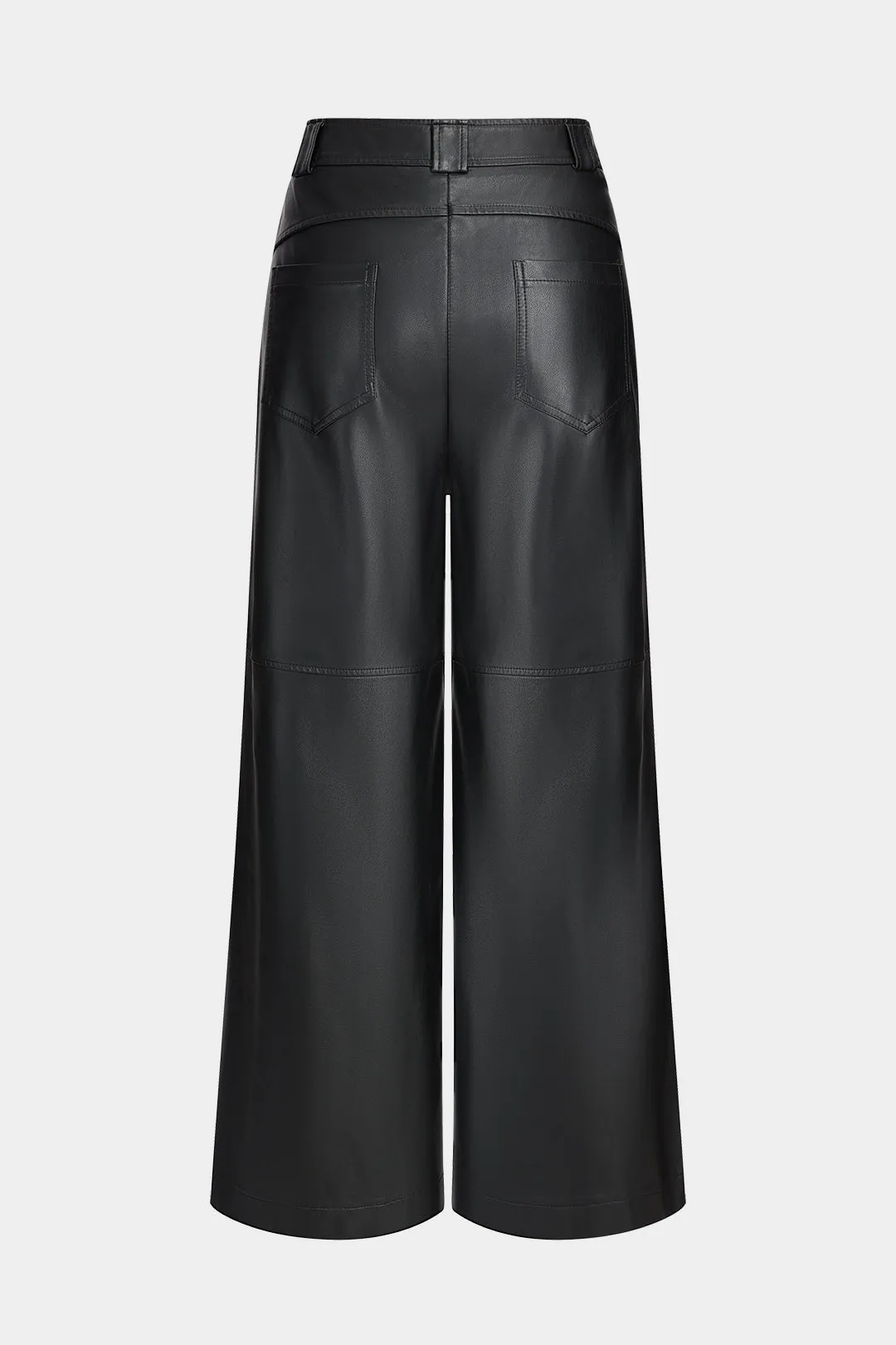 Faux Leather Button Pocket Wide Leg Trousers sold by Micas product image thumbnail 2