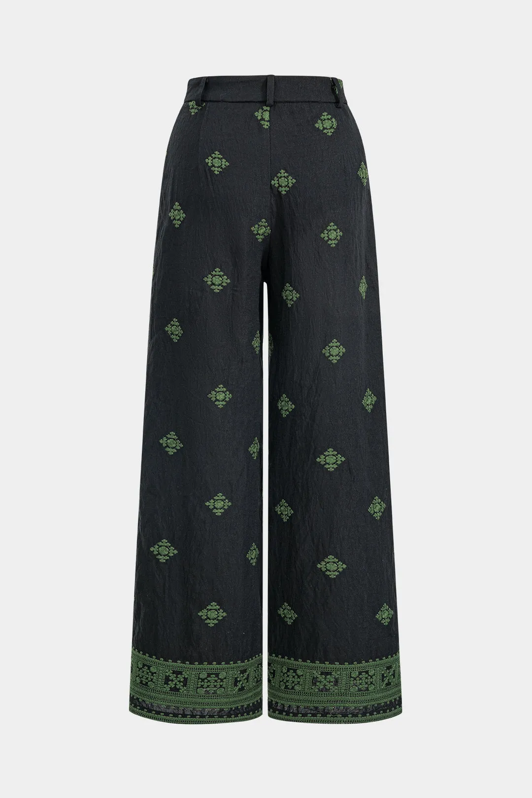 Embroidery Pattern Wide Leg Trousers sold by Micas product image thumbnail 2