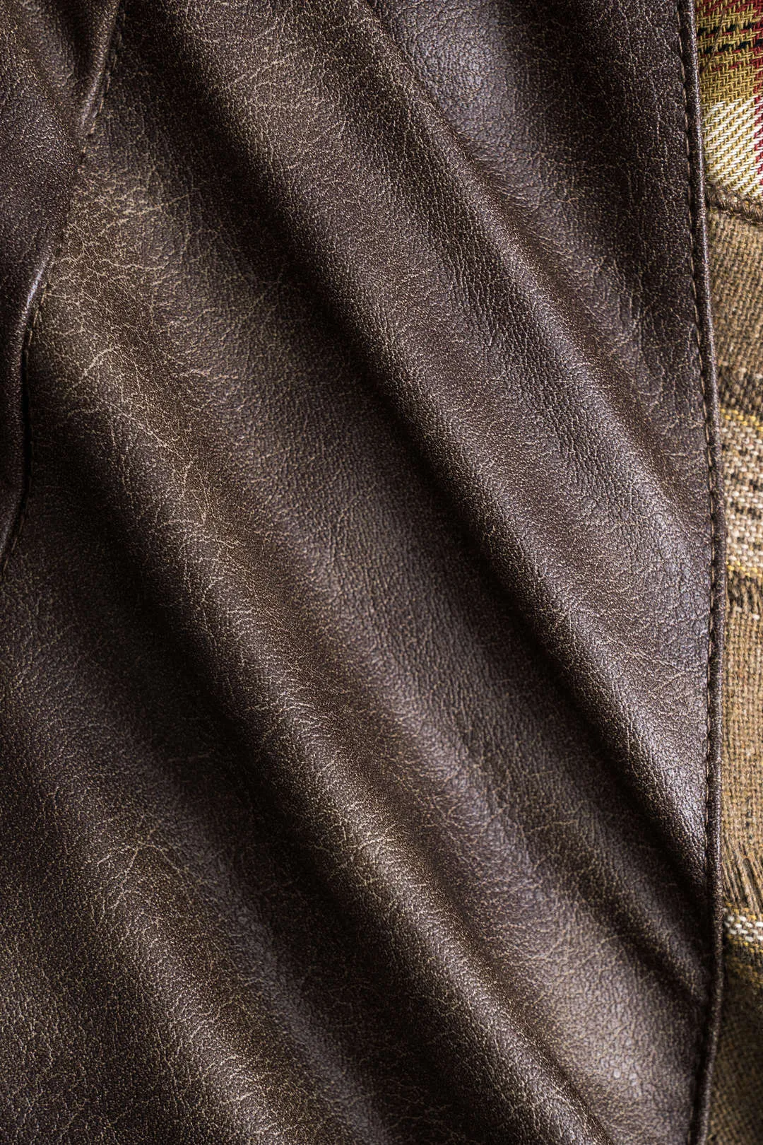 Plaid print faux læder blonder metallica patchwork nederdel sold by Micas product image thumbnail 5