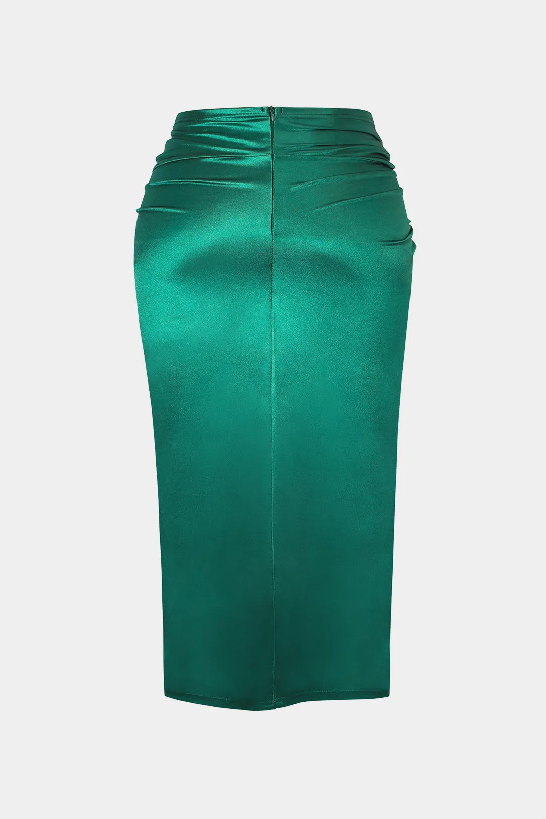Plus størrelse satin twist knude høj talje nederdel sold by Micas product image thumbnail 2