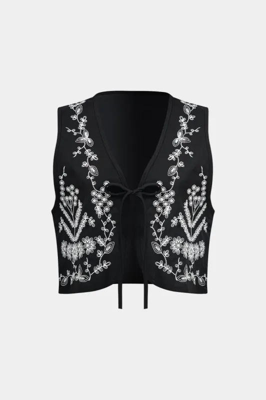 Broderi knude ærmeløs vest sold by Micas