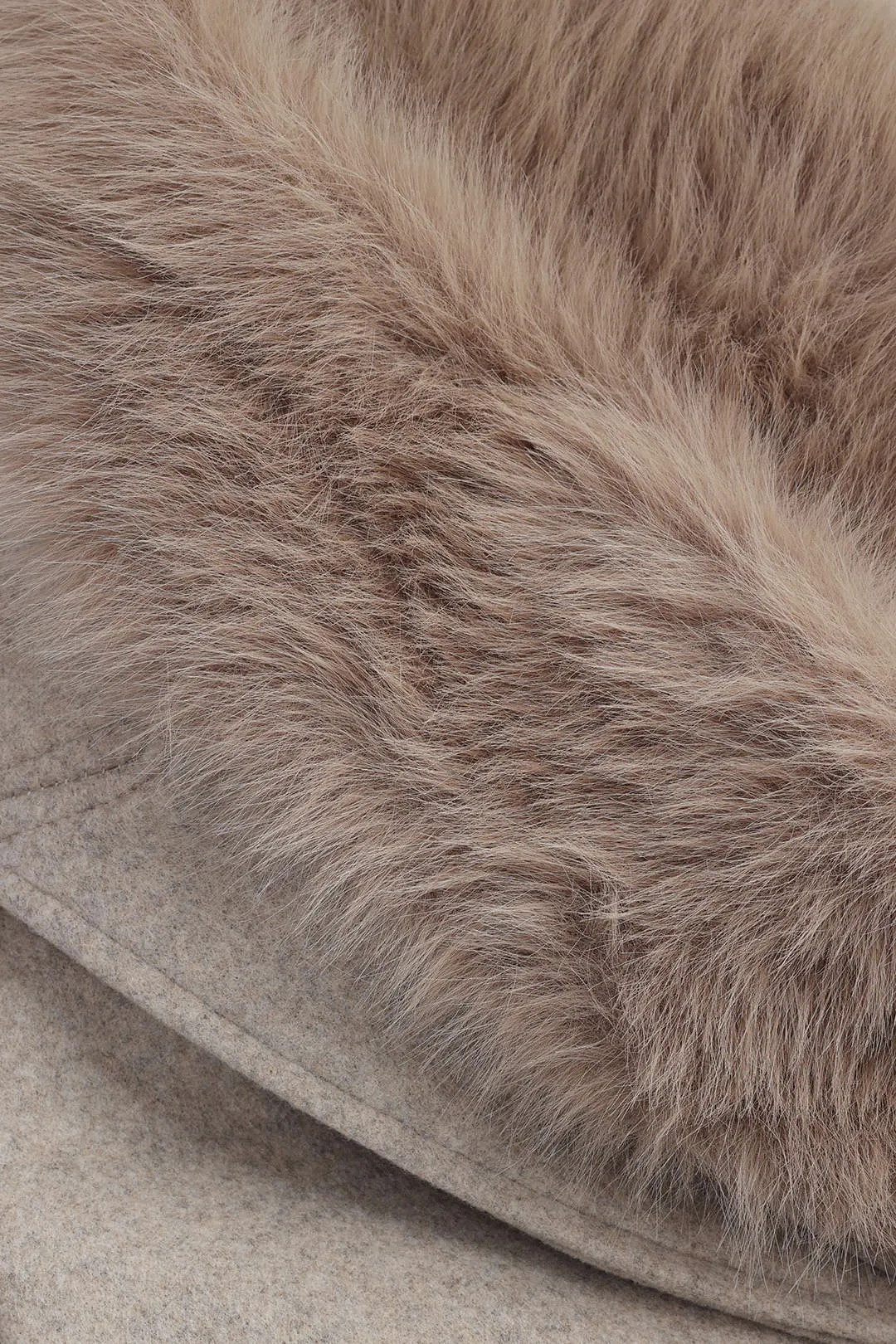 Faux Fur Tie-Up Button Long Sleeve Coat sold by Micas product image thumbnail 5