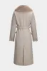 Faux Fur Tie-Up Button Long Sleeve Coat sold by Micas