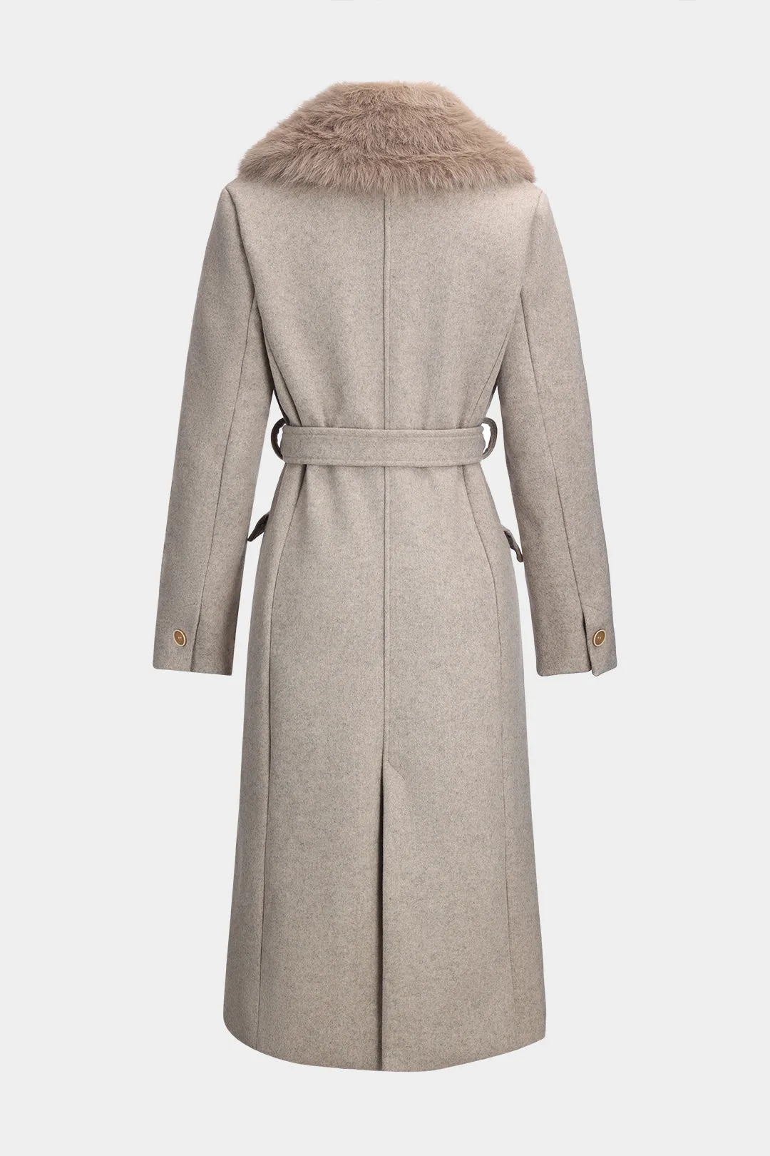 Faux Fur Tie-Up Button Long Sleeve Coat sold by Micas product image thumbnail 2