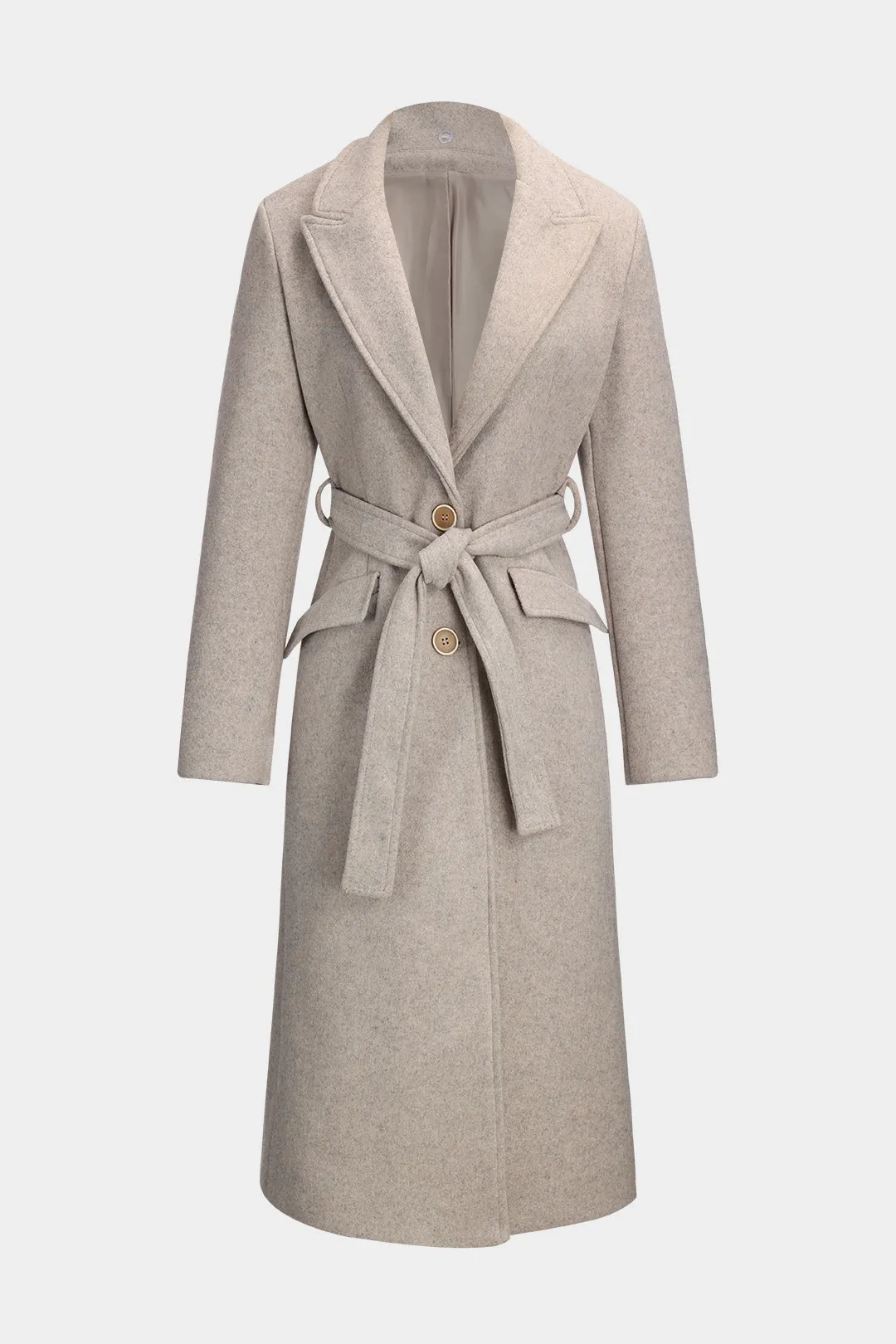 Faux Fur Tie-Up Button Long Sleeve Coat sold by Micas product image thumbnail 3