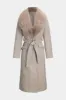 Faux Fur Tie-Up Button Long Sleeve Coat sold by Micas