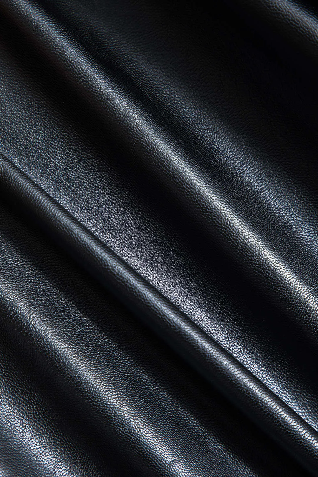 Faux Leather Hooded Pocket Zipper Long Sleeve Jacket sold by Micas product image thumbnail 3