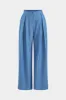 Denim Asymmetrical Button V-Neck Sleeveless Tank Top And Pleated Trousers sold by Micas