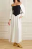 Patchwork Off Shoulder Long Sleeve Midi Dress sold by Micas