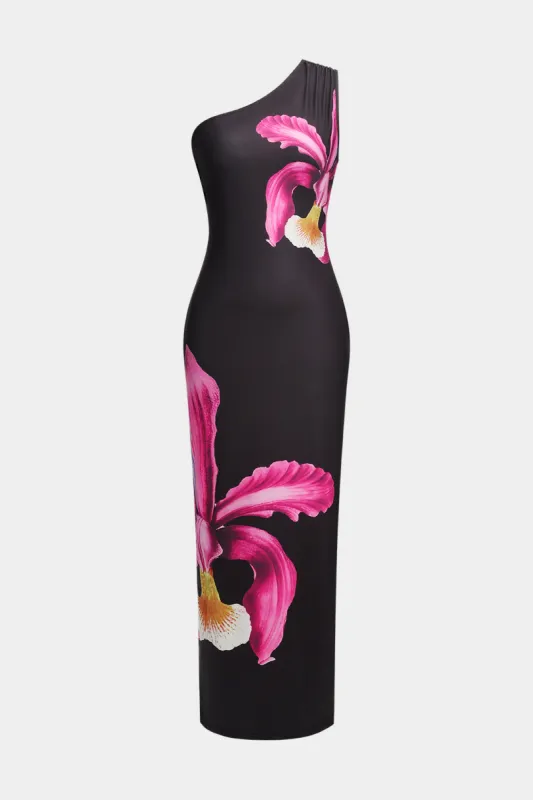 Floral Print One Shoulder Sleeveless Maxi Dress sold by Micas