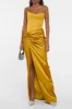 Satin Patchwork Twist Knot Strapless Maxi Dress sold by Micas