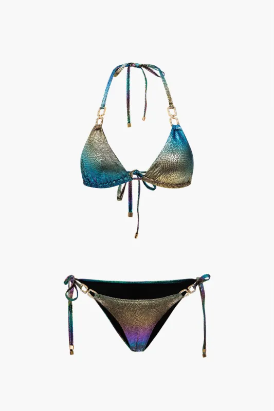 Ombre rhinestone binding rygfri bikini sæt sold by Micas