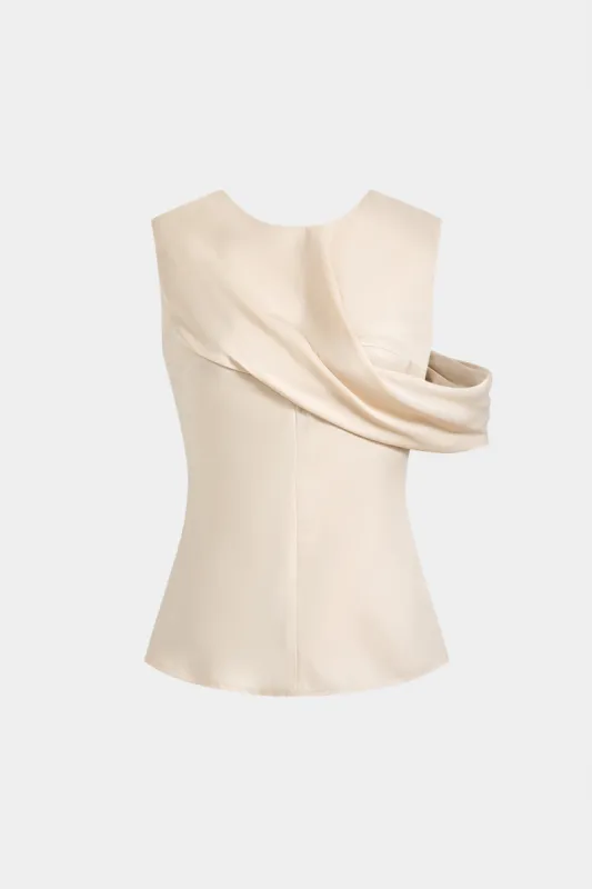 Asymmetrical Hem Round Neck Tank Top sold by Micas