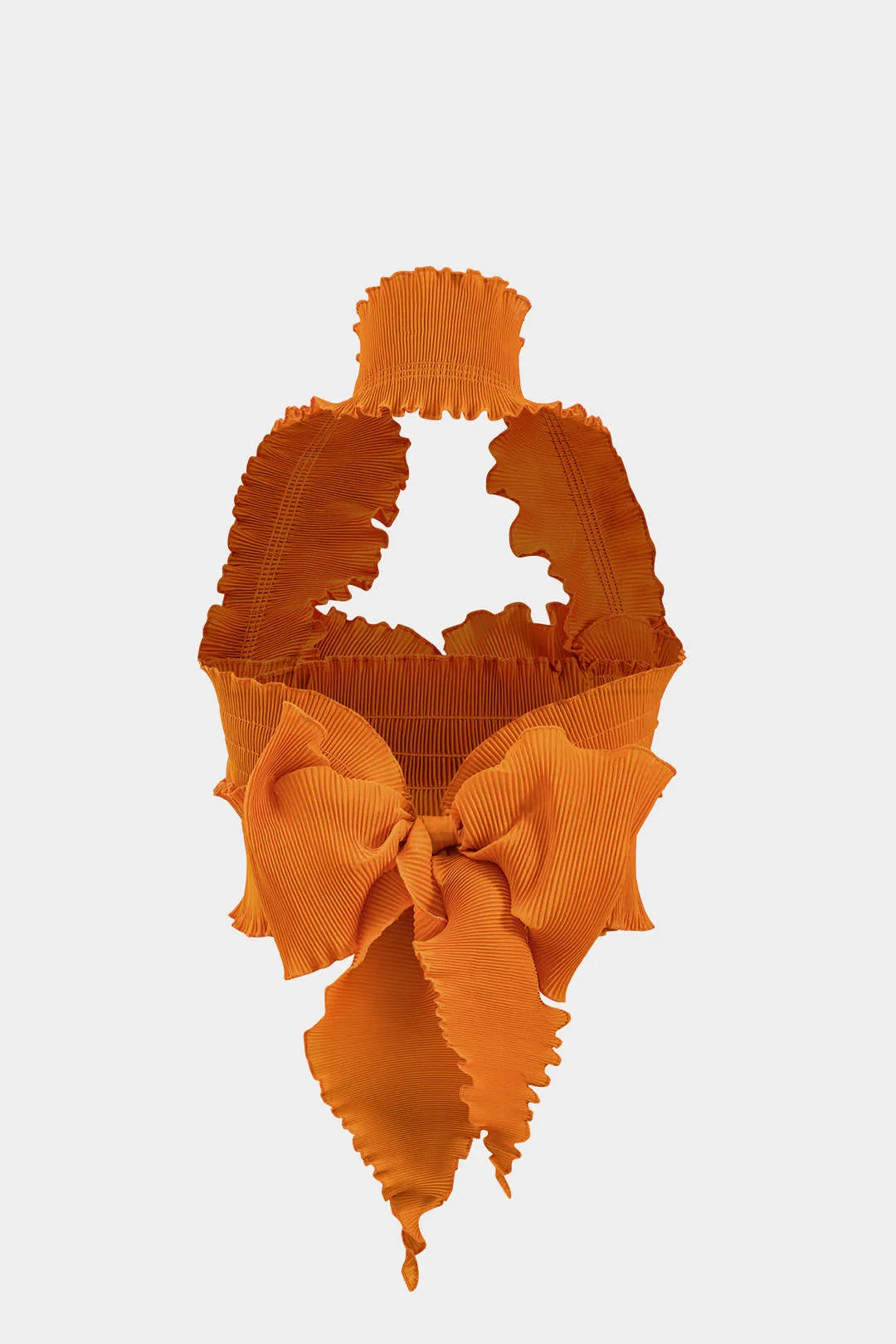 Halter hals ruffle tube top og høj talje plisseret brede benbukser sæt sold by Micas product image thumbnail 3