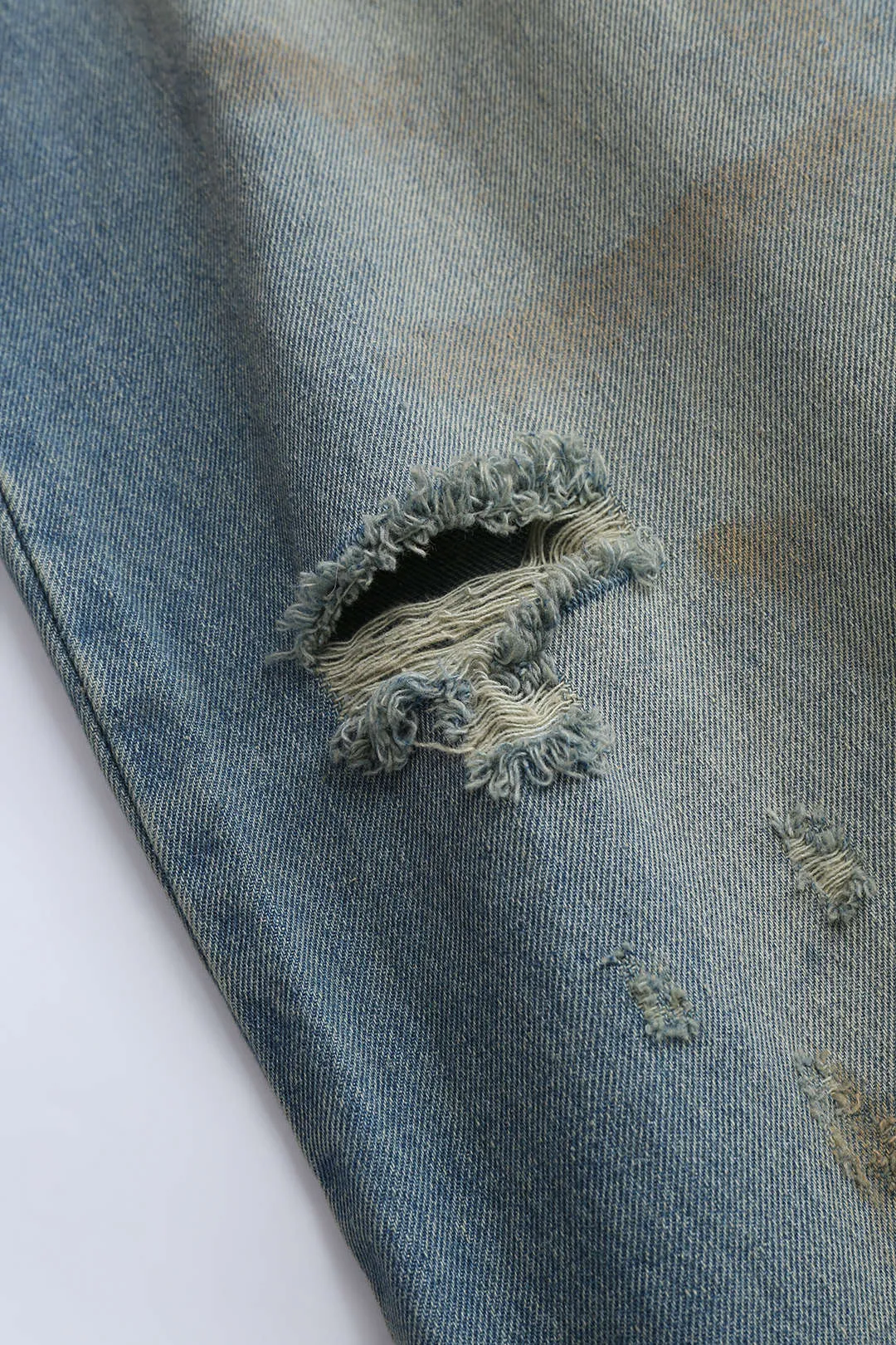 Denim knap lomme brede ben jeans sold by Micas product image thumbnail 4