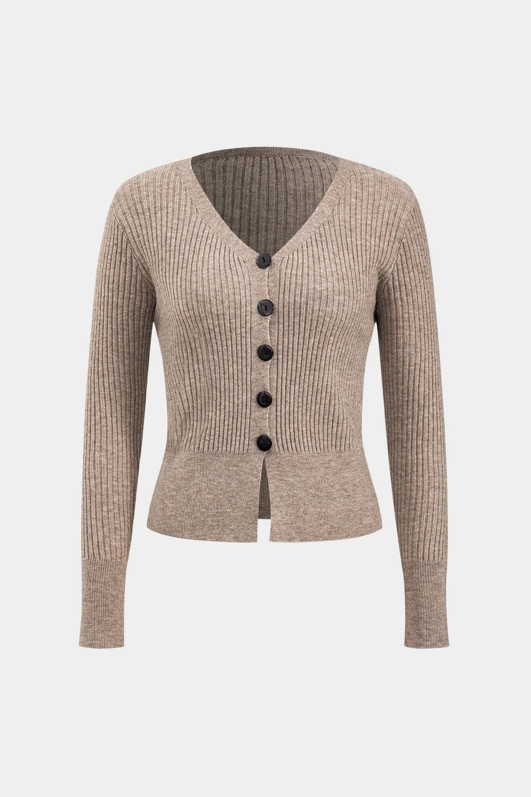 Strik knap V-hals langærmet top og bukser sæt sold by Micas product image thumbnail 2