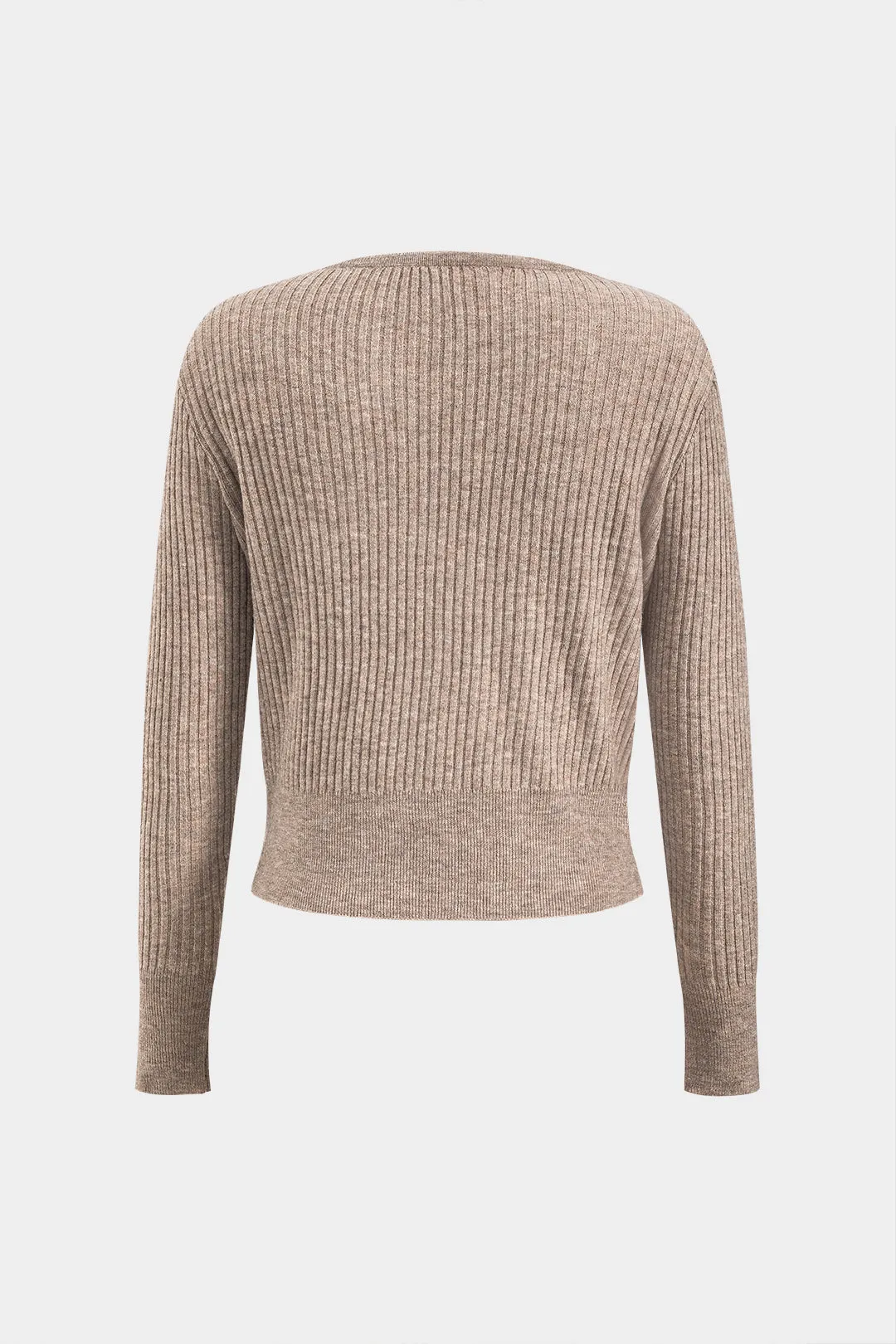Strik knap V-hals langærmet top og bukser sæt sold by Micas product image thumbnail 3